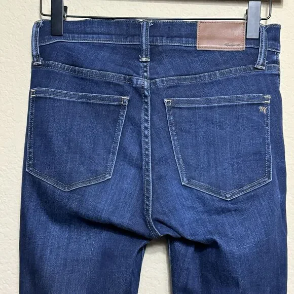 Madewell Larkspur Dark Wash 9-Inch High-Rise Skinny Jeans Women's 25S Stretch - Picture 10 of 16